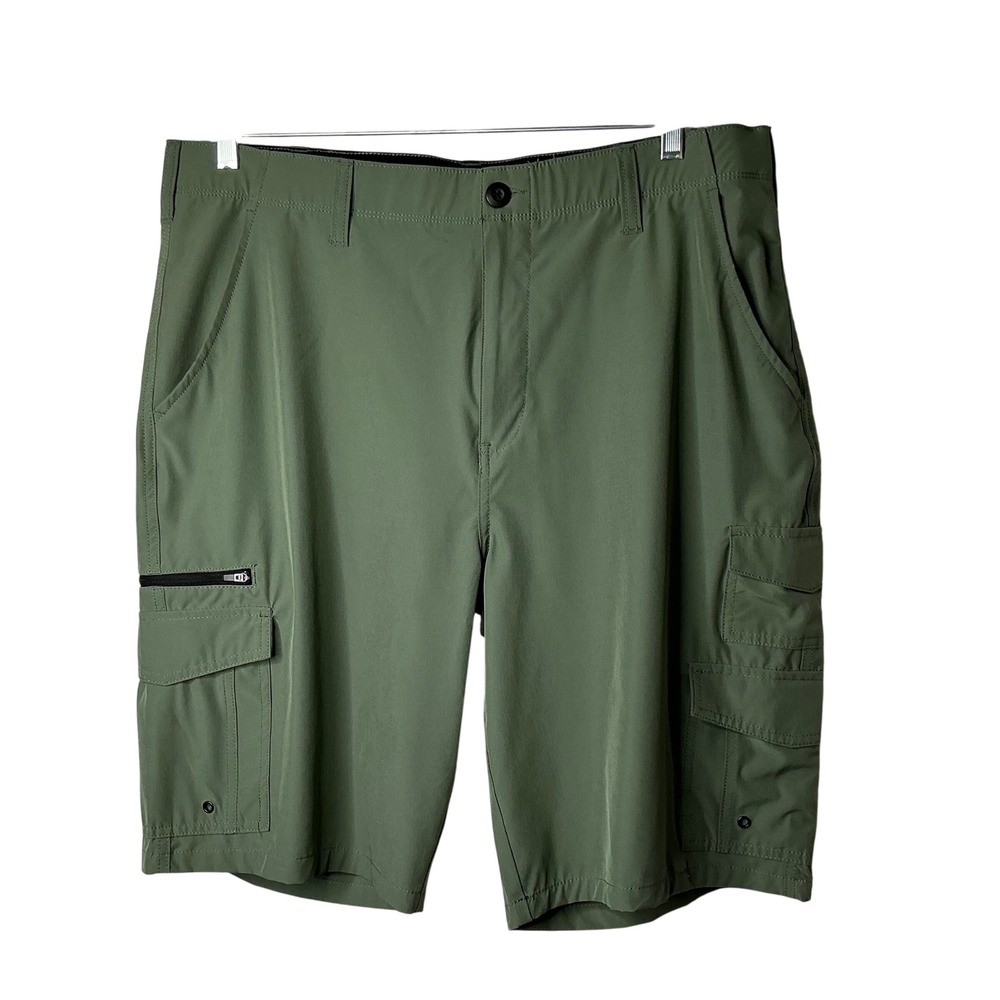Mens Cargo Shorts‎ Cactus Green Stretch Hiking Outdoor Golf Resortwear Size 38